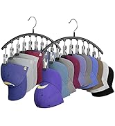 Yecuip Hat Hangers for Closet, Metal Hats Organizer Racks for Base Ball Caps 2 Pack Door Hats Rac...