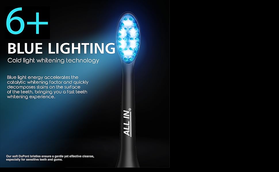6+ BLUE LIGHTS FOR EXTRA WHITENING