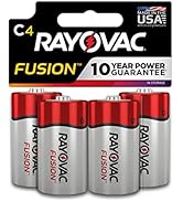 Rayovac Fusion C Batteries, Premium Alkaline C Cell Batteries (4 Battery Count)