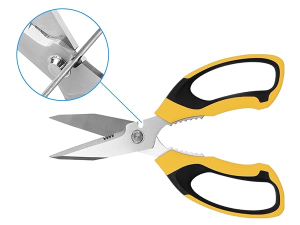 Multifunctional utility scissors all purpose heavy duty built-in wire cutting slots and more