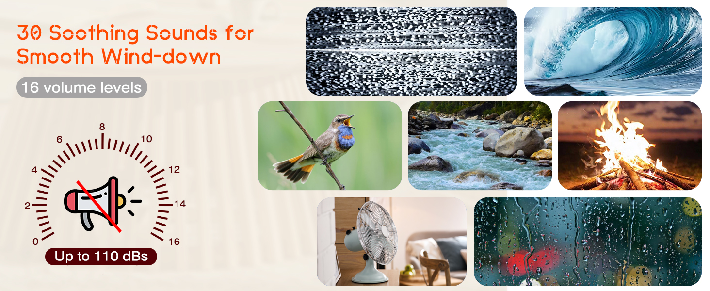 sound machine clock features 30 white noise and natural sounds helping create a quiet environment