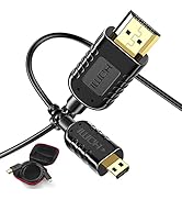 FOINNEX Micro HDMI to HDMI Cord, Ultra Thin 2.5mm Micro HDMI Cable Bidirectional 4K@60Hz for Gimb...