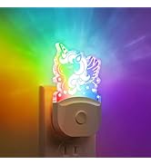 Cute Night Light for Kids [2 Pack], Plug in Night Light, 8 Color Changing Baby Night Light with D...