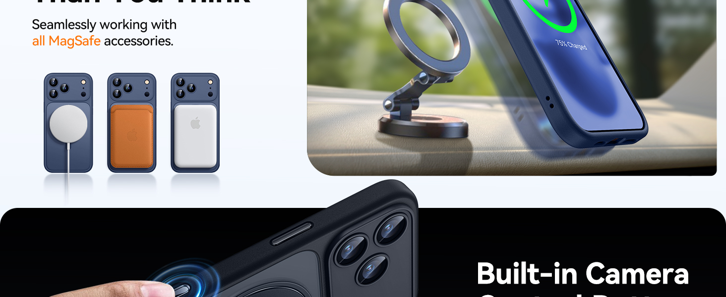 360° Magnetic Stand compatible with iPhone 17 Pro max Case with Camera Control