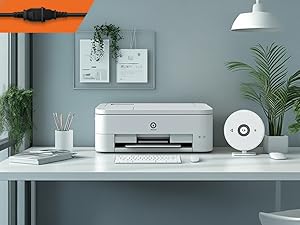 Application of black power extension cord in home printer