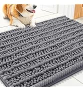 Smiry Dog Door Mat for Muddy Paws 30x20, Extra Soft Absorbent Chenille Doormat, Trap Moisture and...