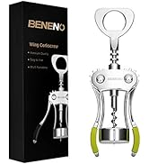 Wine Opener, Zinc Alloy Premium Wing Corkscrew Wine Bottle Opener with Multifunctional Bottles Op...