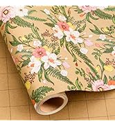 MAYPLUSS Kraft Wildflower Wrapping Paper, Floral Gift Wrapping Paper, Colorful Blooms Flower Gift...