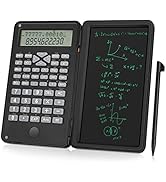 LINGSFIRE Scientific Calculator with Erasable Writing Board, 10-digit LCD Display Foldable Desk C...