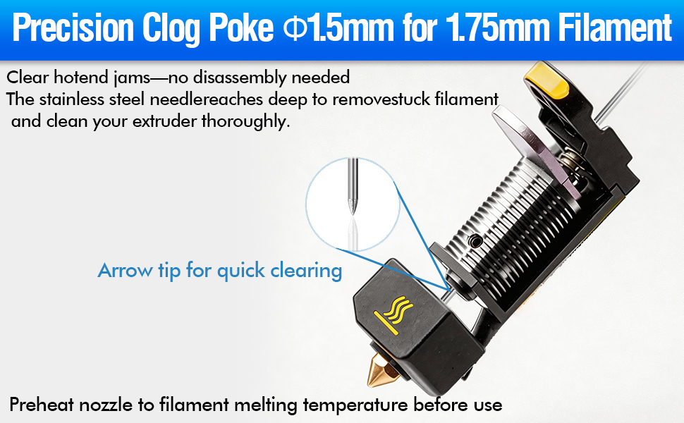 Nozzle Cleaner 3D Printer with 1.5mm Clog Poke 1