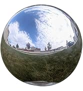 Lily's Home 12 Inch Stainless Steel Gazing Globe Mirror Ball, Colorful and Shiny Addition to Any ...