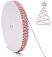 G2PLUS Christmas String - 2mm 328ft White Red Cotton Twine String for Gift Wrapping, Baking, DIY ...