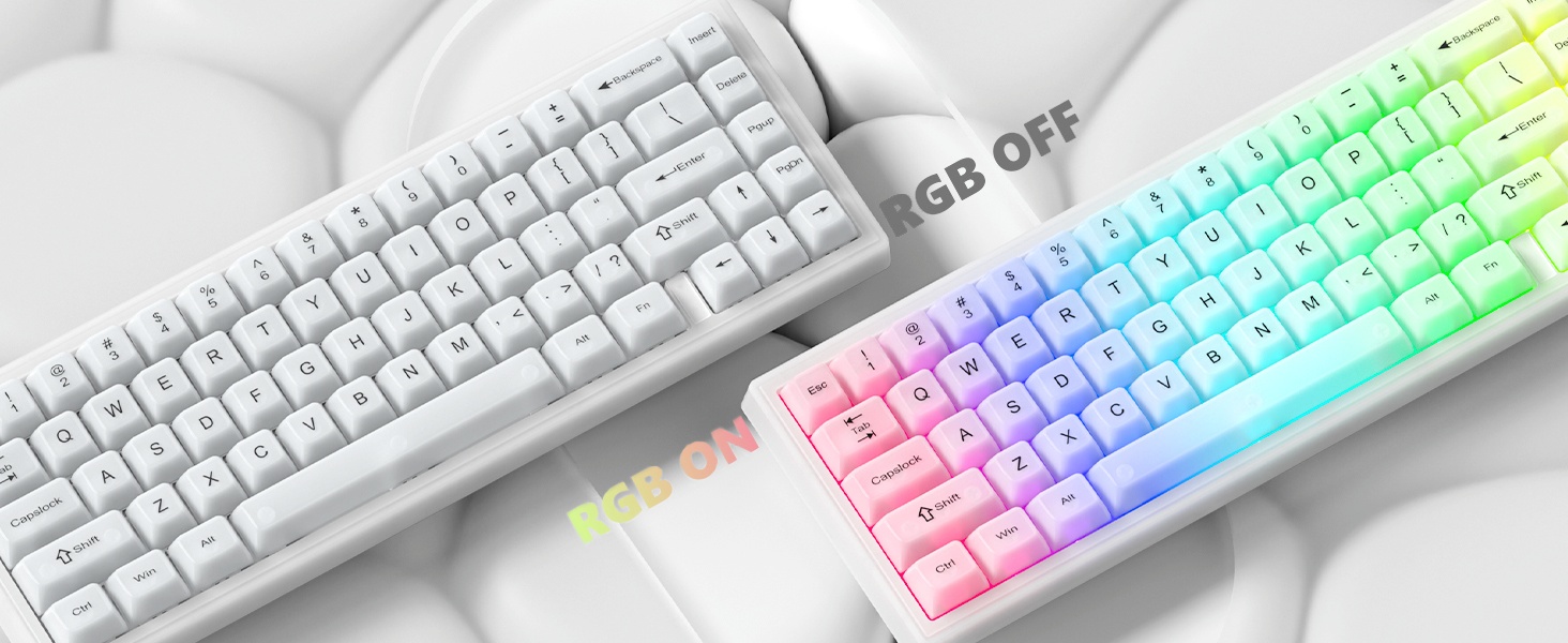 Keyboard Keycaps Clear, White Keycaps 60 65 75 100 Percent, Transparent Jelly Cute Custom Key Cap