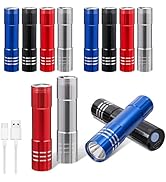 Hilngav 12 Pack LED Aluminum Small Rechargeable Flashlights, Powered by Built-in Rechargeable Bat...
