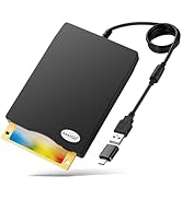 RAAYOO USB Floppy Disk Reader, 3.5 inch External Portable 1.44 MB FDD Floppy Disk Drive for Windo...