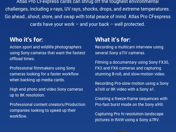 CFexpress 4.0 Type A Memory Card atlas digital camera card HIGH SPEED DURABLE