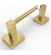 Ruacq Toilet Paper Holder Brushed Gold Double Post Pivoting Square Tissue Holders Roll Holder Han...
