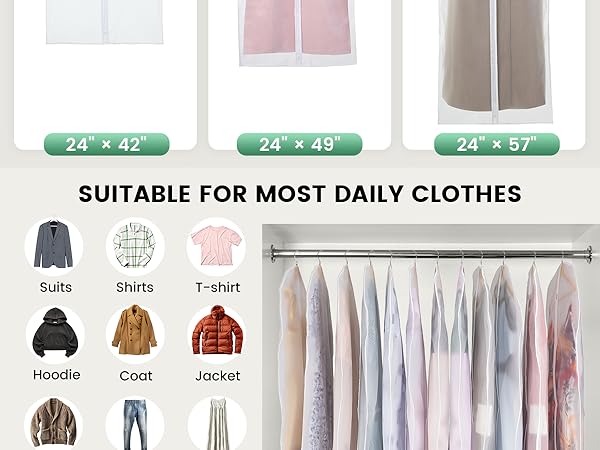 plastic garment bags for hanging clothes