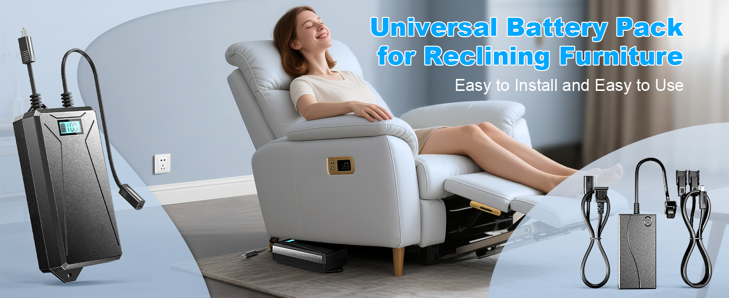 battery pack for reclining furniture