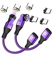 EndlesShine USB C Magnetic Adapter PD 240W 6" 2 Pack &amp; 6 Tips, Can Be Type-C Cord Into Right Angl...
