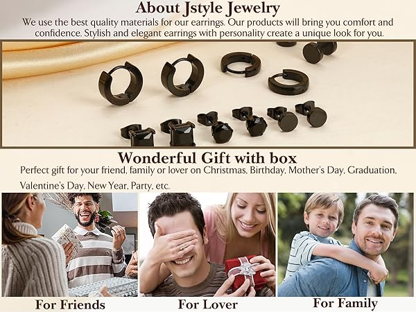 Stainless Steel Stud Earrings for Men Women Hoop Earrings Huggie
