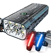 2026 New Super Bright 6 LED Bike Lights for Night Riding,3000 Lumen Rechargeable 10 Mode Bike Hea...