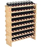 VEVOR 72 Bottle Upgrade Modular Wine Rack, Continuously Store Pinot Bottles, 8-Tier Bamboo Wood S...
