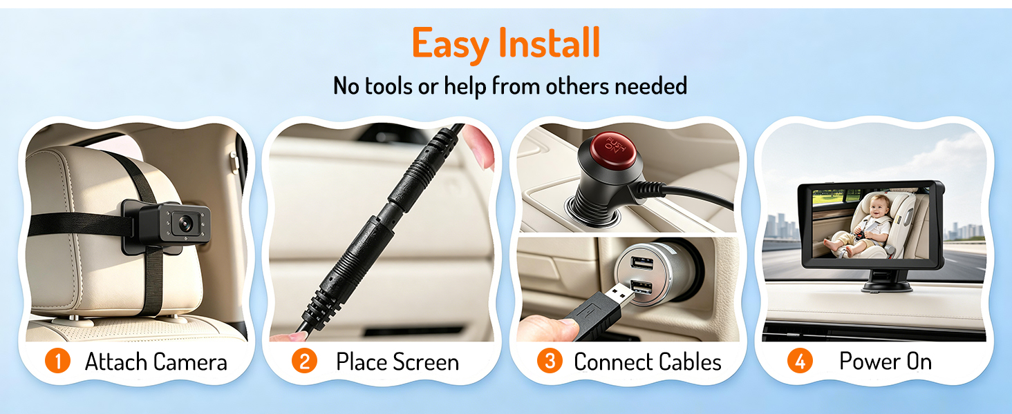rear seat camera for baby,car baby mirror,car seat 360 rotation