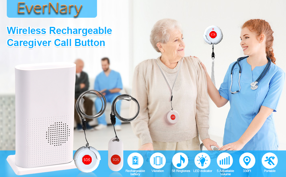 Caregiver Pager Call Button For Elderly 