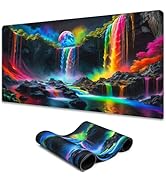 Simpkeely Gaming Mouse Pad, Blacklight Fantasy Waterfall Nature Large Non-Slip Rubber Base Mousem...