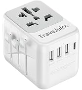 Universal Travel Adapter, TraveJuice International Plug Adapter with 3.0 USB-C &amp; 3 USB-A Outlet W...