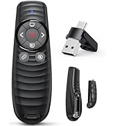Presentation Clicker, 2-in-1 USB/Type C Wireless Presenter Clicker for PowerPoint, PPT Remote Con...
