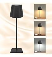 WERFOP 1 Pack Cordless Desk Lamp, 6000mAh Battery Operated Rechargeable Table Lamp for Outdoor, P...