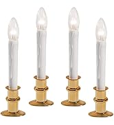 612 Vermont Ultra-Bright LED Window Candles with Timer, Battery Operated, Slim-Line Metal Base, V...