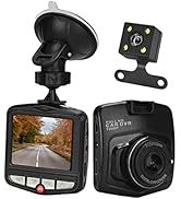 Lychee Dual Dashcam Front and Rear 1080P, Driving Recorder 2.4 Inch LCD Dashboard Camera with Nig...