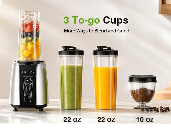 koios personal blender with 3 to-go cups
