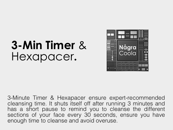 face scrubber facial cleansing brush with timer and hexa-pacer