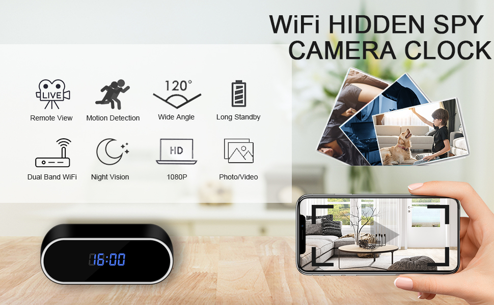hidden camera clock