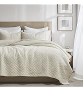 palassio Beige 100% Cotton Quilt Queen Size Bedding Sets with 2 Pillow Shams, Lightweight Texture...