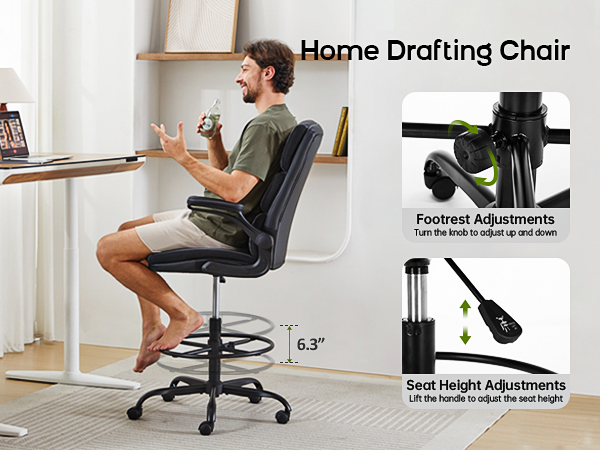 Adjustable drafting chair