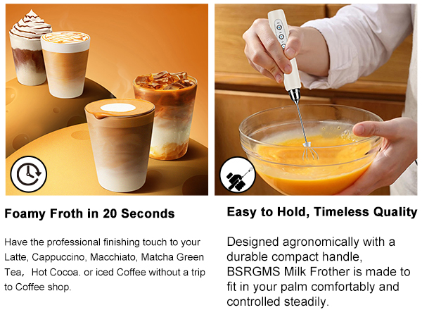 Milk Frother Handheld for Coffee