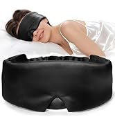 LitBear Silk Sleep Mask for Women Men, Adjustable 100% Mulberry Silk Sleep Eye Mask for Side Slee...