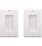 VCE Single Brush Wall Plate Cable Pass Through Insert for Wires, Single Gang Cable Access Strap, ...