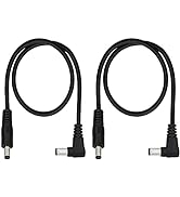 GINTOOYUN Right Angle DC to DC Male Power Cable,22AWG DC 5.5MM x 2.1MM Male to 90 Degree DC Male ...