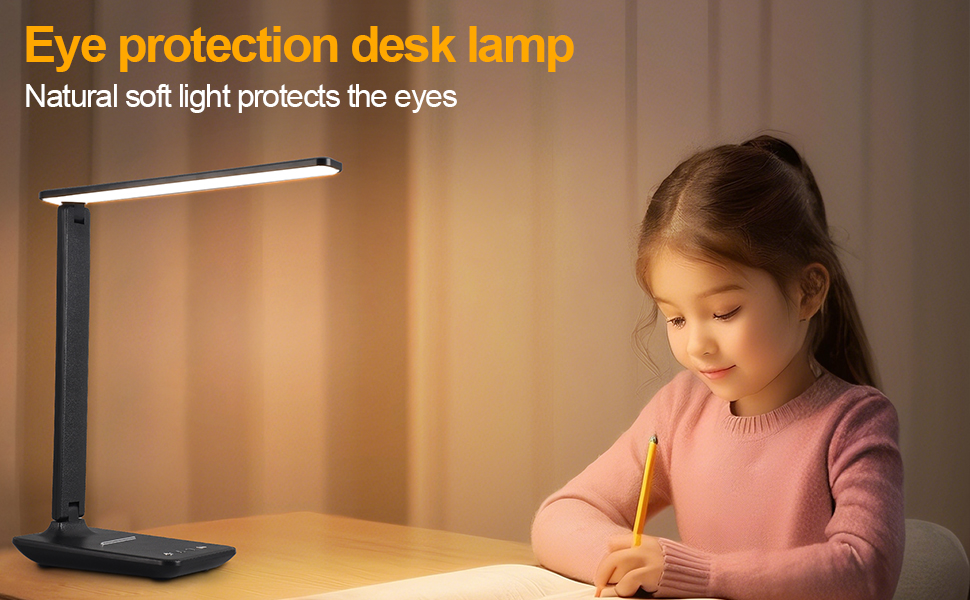 An eye-protecting desk lamp suitable for home, office, and study use.