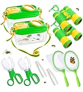 2Sets Bug Kids Catcher - Sturdy Kids Catching Kit Gifts with Binoculars Butterfly Net Bug Collect...