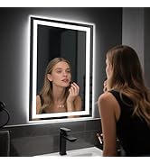 BALUXCA 20''X28'' LED Bathroom Mirror with Anti-Fog &amp; Shatterproof Glass - Front/Backlit Vanity M...