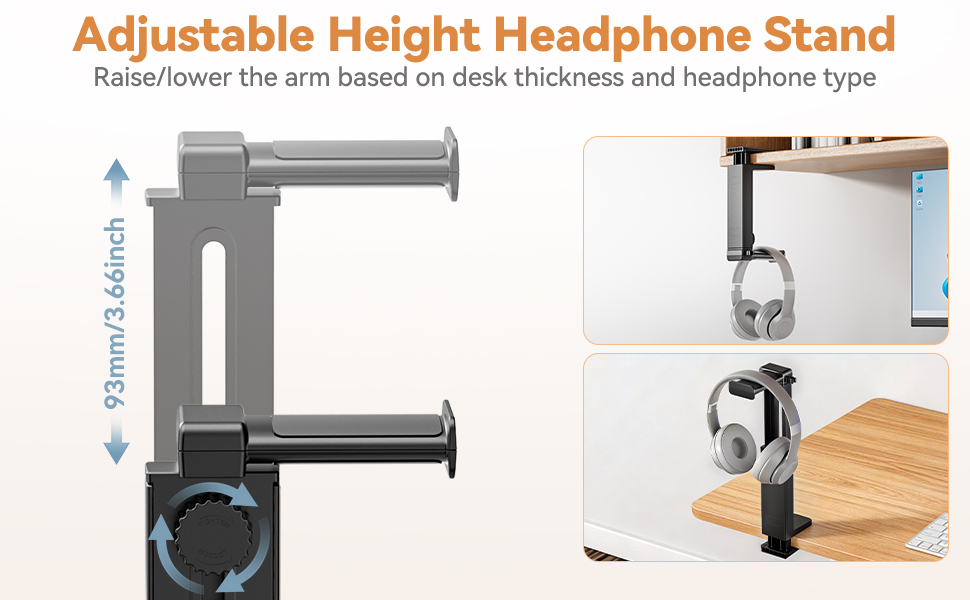 Desk headphone stand