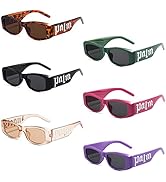 SUNOVELTIES 6 Pack Retro Irregular Rectangle Sunglasses Luxury Palm Eyewear Hawaii Costume Bulk S...