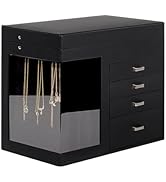 GUKA Jewelry Box Organizer with Mirror, 5-Layer Jewelry case with 4 Drawers for Necklaces, Bracel...